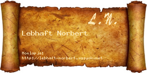 Lebhaft Norbert névjegykártya